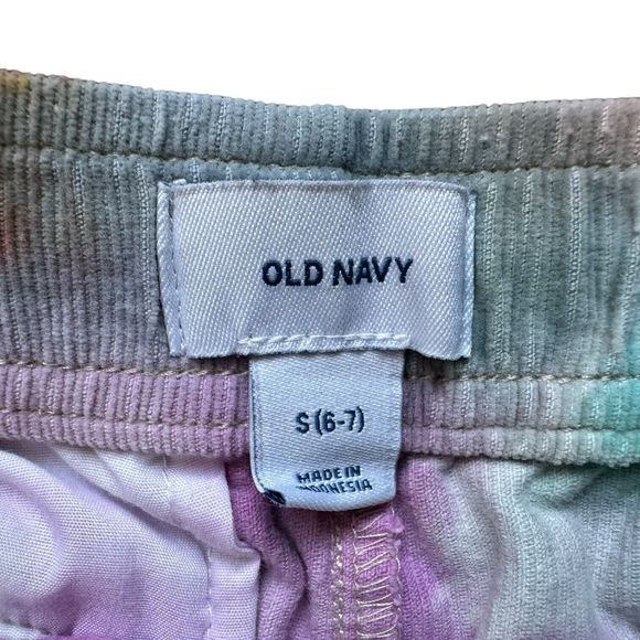 Lot of 2 Old Navy Kids Size Small 6-7 Drawstring Corduroy Shorts Tie Dye, Blue - Picture 5 of 10